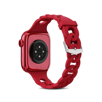 Силиконовый Ремешок Для Apple Watch Band 44мм 40мм 45мм 41мм 42мм 38мм 49мм Браслет iWatch Серии 5 6 3 1 SE 2 4 7 8 Ultra 1