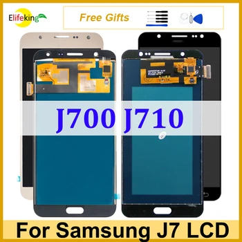 ЖК-дисплей Для Samsung Galaxy J7 2015 J700 Дисплей Сенсорный Экран Для Samsung J7 2016 J710 Замена ЖК-экрана Дигитайзер В Сборе