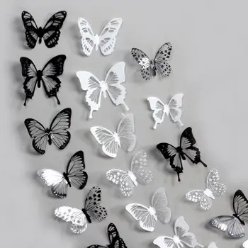 18 шт. / компл. Изысканные наклейки на стены с блестящим эффектом, Экологичные 3D Наклейки на стены, имитирующие бабочку, наклейки на стены, Декор комнаты 3