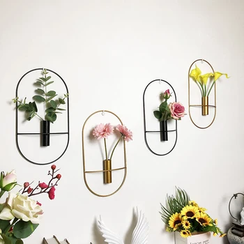Креативная скандинавская ваза из кованого железа, настенный декор для гостиной, спальни, Индивидуальное растение, Цветочная композиция, домашний декор 4