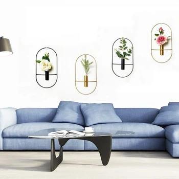 Креативная скандинавская ваза из кованого железа, настенный декор для гостиной, спальни, Индивидуальное растение, Цветочная композиция, домашний декор 5