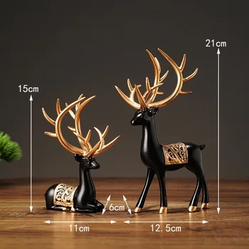 Креативные украшения для винного шкафа в скандинавском стиле Lucky Deer, современные изделия из смолы в роскошном стиле в гостиной 0