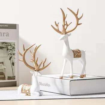 Креативные украшения для винного шкафа в скандинавском стиле Lucky Deer, современные изделия из смолы в роскошном стиле в гостиной 2