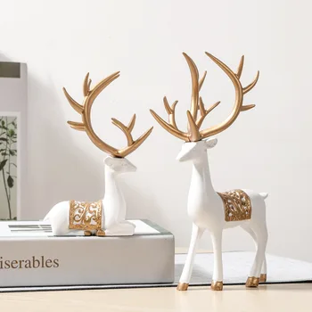 Креативные украшения для винного шкафа в скандинавском стиле Lucky Deer, современные изделия из смолы в роскошном стиле в гостиной 3