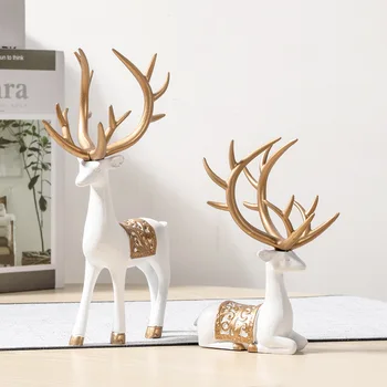 Креативные украшения для винного шкафа в скандинавском стиле Lucky Deer, современные изделия из смолы в роскошном стиле в гостиной 4