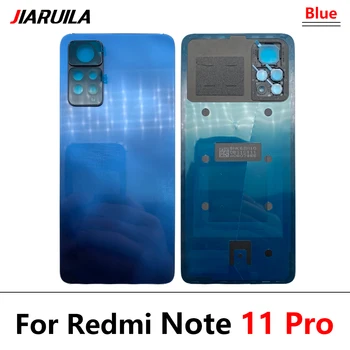 100% Оригинал для Xiaomi Redmi Note 11 Pro 5G Крышка батарейного отсека Задняя стеклянная крышка корпуса Задняя крышка камеры с заменой рамки 2