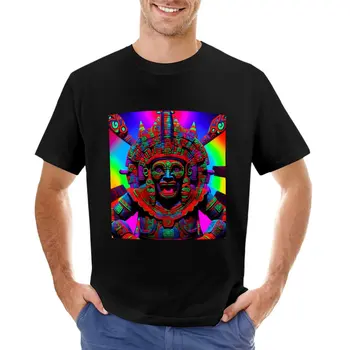 Фантазийное искусство майя-гипнотизера, очень красочная футболка, короткая одежда в стиле хиппи, футболки для мужчин