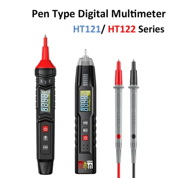 HT121 / HT122 Цифровой мультиметр, измеритель типа ручки, 4000 отсчетов с бесконтактным тестером переменного / постоянного напряжения, сопротивления, емкости, Гц
