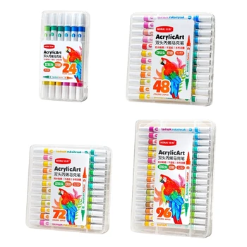 Акриловые ручки для рисования, наконечник кисти с разноцветным маркером для рисования на различных поверхностях, сделай сам 12/24/36/48 шт.