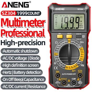ANENG SZ304 Digital Multimete True RMS Ручной Многофункциональный Высокоточный Тестер NCV AC/DC Votage Current Resistance Ohm Инструмент