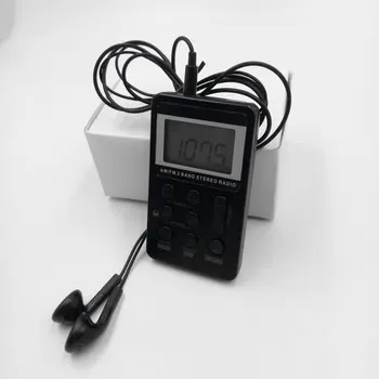 Портативное AM / FM мини-радио, двухдиапазонное стерео, карманный крошечный цифровой радиоприемник с ЖК-дисплеем, наушниками и аккумуляторной батареей
