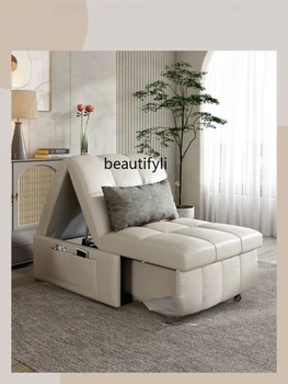 Электрический диван-кровать, складной, двойного назначения, для небольших квартир, Многофункциональный умный одноместный диван-кресло 1