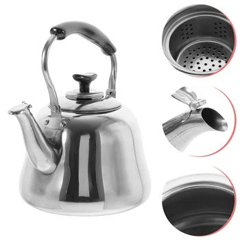 Щебечущий чайник Походная плита Кухонная Вода Чай Большой емкости, Свистящий бойлер из нержавеющей стали для домашнего кипячения 0
