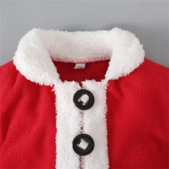 3ШТ Рождественский набор для косплея Для маленьких мальчиков и девочек, Рождественский Санта-Клаус, Флисовая теплая верхняя одежда, наряды, Рождественская одежда, Костюм ropa de niño 3