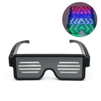 Очки со светодиодной подсветкой для зарядки через USB, 4 цвета, 10 узоров, светящиеся очки для бара на Хэллоуин, KTV