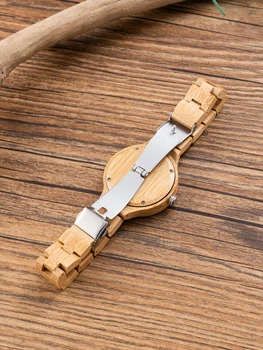 TJW T8003-2 Часы из натурального дерева, бамбук, креативные женские часы ручной работы из цельного дерева, Новые модные наручные часы с кварцевой шкалой 1