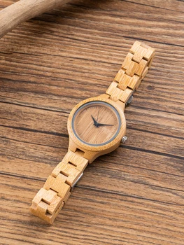 TJW T8003-2 Часы из натурального дерева, бамбук, креативные женские часы ручной работы из цельного дерева, Новые модные наручные часы с кварцевой шкалой 2