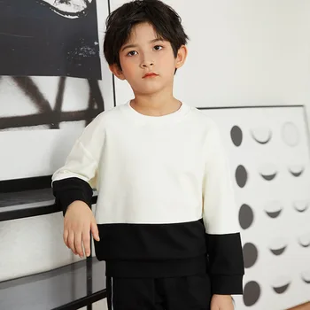 Толстовка MODX для младенцев и мальчиков, повседневные универсальные пуловеры в стиле пэчворк для детей 2-15 лет, одежда для школьников-подростков, топы 1