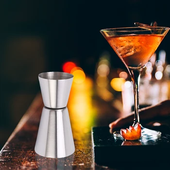 Двойной джиггер, мерный стакан с круглым ободком и тонкой талией, джиггер из нержавеющей стали для бармена, барные принадлежности для бармена 2