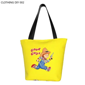 Пользовательские мультяшные Хорошие парни, ковбойская холщовая сумка для покупок, женская портативная продуктовая детская игра, сумки-тоут Chucky Shopper