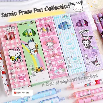 Sanrio 24 шт. в коробках Гелевая ручка для печати, высококачественный мультфильм Koromi Melody, студенты пишут черными ручками 0,5 мм, школьные канцелярские принадлежности St. 0