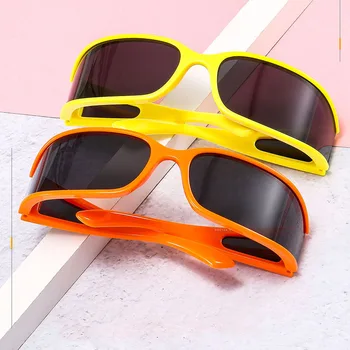 Уличные пляжные солнцезащитные очки Мотоциклетная одежда Модные спортивные велосипедные поляризованные мужские и женские солнцезащитные очки с боковыми изогнутыми линзами