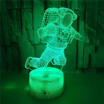 Ночной Астронавт 3D Лампа Иллюзия Светодиодный Ночник для Малыша Детская Спальня Ночник для Сна Подарок для Домашнего Декора USB Настольные Лампы
