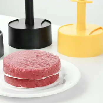 Круглый пресс для мяса для бургеров с силиконовой бумагой Простой в использовании ручной кухонный инструмент для придания котлетам идеальной формы Пресс для бургеров 0
