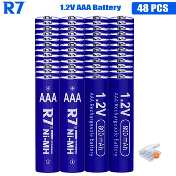 R7 48шт батарея 1,2 В AAA 800 мАч Перезаряжаемая батарея NI-MH батарея aaa для часов и игрушек