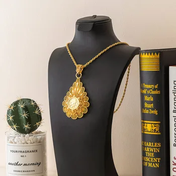 Женская подвеска Fatima Store в форме цветка, свадебное французское ожерелье с монетами, красиво оформленный халат из алжирского металла 0