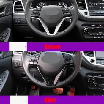 Аксессуары ABS для Hyundai Tucson 3Th 2015-2019 LHD Рулевое колесо автомобиля с блестками Внутренняя отделка 1
