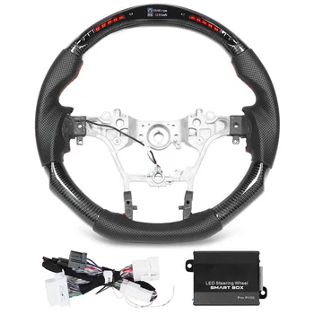Рулевое колесо автомобиля Светодиодные индикаторы дисплея из углеродного волокна Рулевое колесо с плоским дном D-типа для Toyota Hilux Fortuner 2023 0
