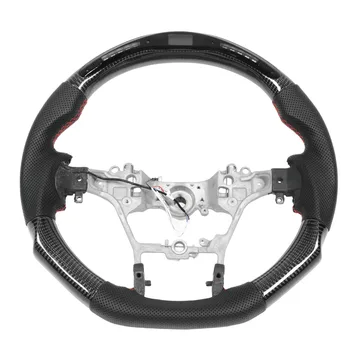 Рулевое колесо автомобиля Светодиодные индикаторы дисплея из углеродного волокна Рулевое колесо с плоским дном D-типа для Toyota Hilux Fortuner 2023 1