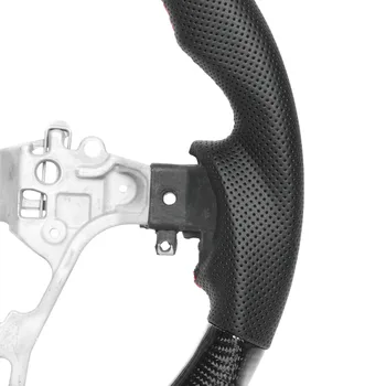 Рулевое колесо автомобиля Светодиодные индикаторы дисплея из углеродного волокна Рулевое колесо с плоским дном D-типа для Toyota Hilux Fortuner 2023 3