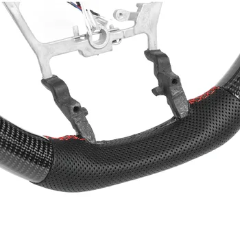 Рулевое колесо автомобиля Светодиодные индикаторы дисплея из углеродного волокна Рулевое колесо с плоским дном D-типа для Toyota Hilux Fortuner 2023 4