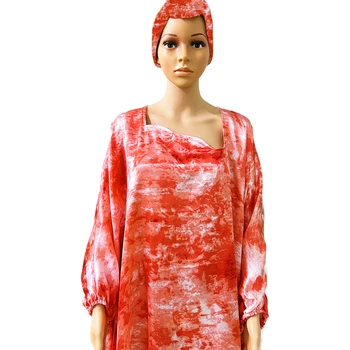 Высококачественные платья с принтом из африканского пятнистого шелка для женщин, пижамы в мусульманских традициях, Шифоновые Бубу, Анкара, Дашики, Кафтан, халат 1