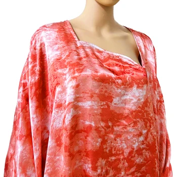 Высококачественные платья с принтом из африканского пятнистого шелка для женщин, пижамы в мусульманских традициях, Шифоновые Бубу, Анкара, Дашики, Кафтан, халат 2