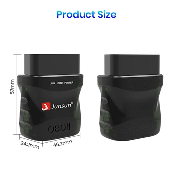 Junsun Mini OBD 2 Сканер Bluetooth-совместимый 5.0 V1.5/V2.1 Для Android IOS Автомобильный радиоприемник Адаптер Для Android 10.0 Автомобильный радиоприемник 5
