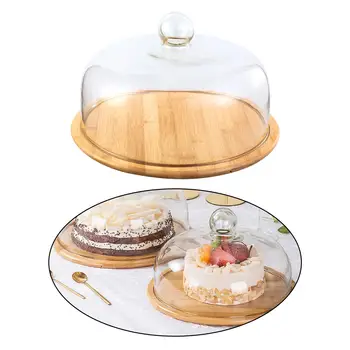 Сервировочный поднос со стеклянной крышкой в скандинавском стиле, подставка для торта с крышкой, декор для вечеринки, посуда