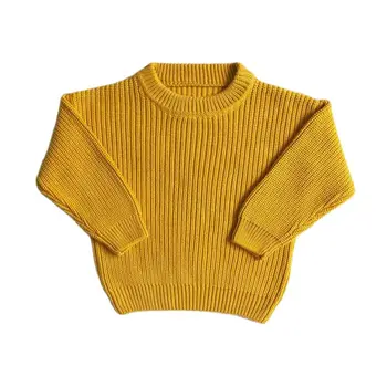 GT0034 Желтый свитер, топ, свитера, вязаный свитер, детская одежда для девочек, зимняя одежда для маленьких девочек, зима 2023, детские пуловеры