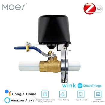 MOES ZigBee 3.0 Умный контроллер газового водяного клапана, дистанционное управление Echo Plus, голосовое управление, работа с Alexa Google Home