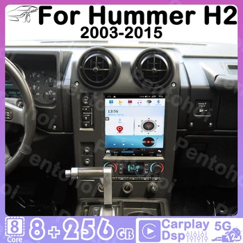 Автомобильное Радио Pentohoi Для Hummer H2 2003-2015 Tesla Screen Carplay Navigator Мультимедийный Видеоплеер Auto Android12 5G WIFI GPS