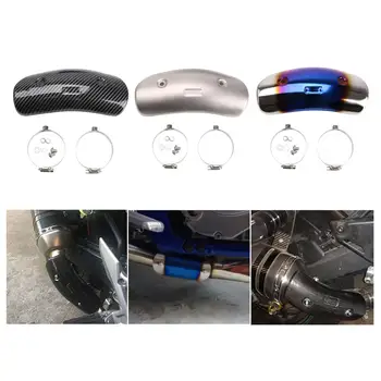 Универсальная крышка выхлопной системы мотоцикла из нержавеющей стали, средняя защита с 2 зажимами - идеальная подгонка, прямая замена