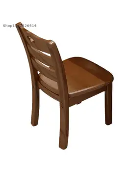 Обеденный стул со спинкой из цельного дерева, домашний простой письменный стул, ресторан, оригинальный деревянный стул, ресторан отеля, столовая