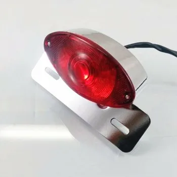 Хромированный ретро-винтажный овальный задний тормозной фонарь для Harley Honda Kawasaki Suzuki Yama