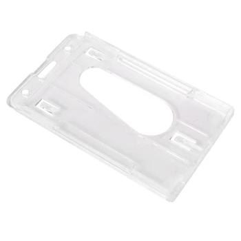 3-кратный вертикальный жесткий пластиковый держатель для бейджа, двойная карточка ID, многоцветная, 10x6 см