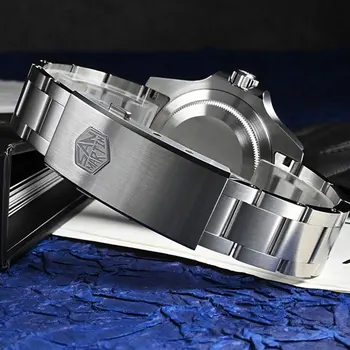 Мужские часы San Martin Diver Watch NH35 Автоматические механические наручные часы Из нержавеющей стали Классические стрелки в виде Снежинки Сапфировые Водонепроницаемые 300 м 4