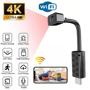 Мини-камера 4K HD Wifi IP Микрокамера Портативный Беспроводной Модуль Поддержка видеозаписи Удаленный Просмотр P2P-камеры Секретная Камера 4K