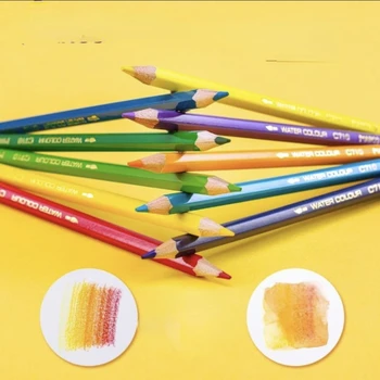Цветной грифель 36-цветной водорастворимый цветной карандаш для начинающих студентов-искусствоведов, набор кистей для рисования от руки, набор карандашей для рисования 3
