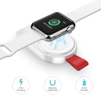 Портативное беспроводное зарядное устройство для Apple Watch серии Ultra 8 7 6 5 4 SE Mini USB 2W Зарядная станция для быстрой зарядки iWatch Аксессуары 0